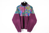 Vintage Fleece Half Zip Large red multicolor 90s sport windbreaker