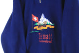Vintage Zermatt Switzerland Fleece 1/4 Zip XLarge