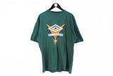 Vintage Umbro Brasil Team T-Shirt XLarge green Brazil 90's cotton sport tee