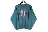 Vintage Adidas NY Training Sweatshirt Small green big logo New York 90s retro crewneck sport style jumper