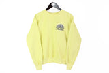 Vintage Malibu Beach Sweatshirt Small 90's see you soon authentic crewneck yellow jumper