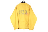 Vintage Diesel Jacket yellow big logo 90s bright retro USA styke windbreaker coach jacket