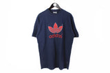 Vintage Adidas T-Shirt XLarge navy blue big logo 90's sport style cotton tee