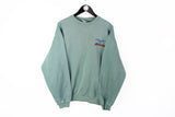 Vintage Mizuno Sweatshirt Large green made in Japan small logo crewneck rare color 90's style
