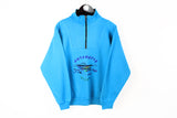 Vintage Antarctic Pilot Sweatshirt Half Zip Small blue embroidery logo 90's jumper