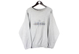 Vintage Adidas Sweatshirt gray big logo 90s retro embroidery crewneck jumper