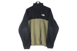 Vintage The North Face Fleece 1/4 Zip XLarge black green 90s retro ski sweater outdoor jumper trekking wear