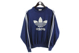 Vintage Adidas Sweatshirt Small / Medium navy blue big logo 90's sport style crewneck