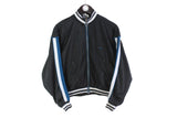 Vintage Reebok Track Jacket Women's Medium black big logo 90's sport jacket retro style full zip cropped