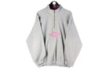 Vintage Santostefano Fleece 1/4 Zip Medium gray 90s retro ski style jumper big logo sweater
