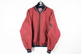Vintage Iceberg Michelangelo Crimson Artist Bomber Jacket XLarge red 90s retro style