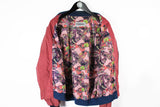 Vintage Iceberg Michelangelo Crimson Artist Bomber Jacket XLarge