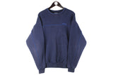 Vintage Adidas Sweatshirt Large navy blue small logo 90s retro crewneck