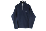 Vintage Kappa Fleece 1/4 Zip Medium / Large navy blue sweater sport style Italy jumper 90s navy