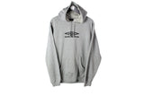 Vintage Umbro Hoodie Large big logo 00s gray sport UK style