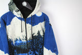 Vintage Wolf Fleece Hoodie Full Zip XLarge