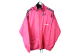 Vintage Adidas Jacket Large pink raincoat pocket windbreaker 90s