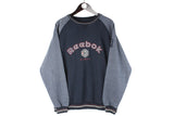 Vintage Reebok Sweatshirt big logo blue classic 90s retro jumper crewneck