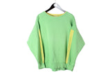 Vintage Hugo Boss Sweatshirt Large green yellow big logo 90's sport crewneck