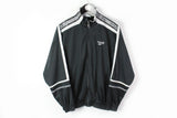 Vintage Reebok Track Jacket Small black 90s windbreaker sport style streetwear