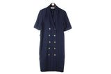 Vintage Louis Feraud Strada Dress Women's Large long fit cardigan 80s retro classic luxury made in France short sleeve dress