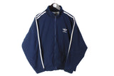 Vintage Adidas Track Jacket Large blue big logo 90's full zip retro style windbreaker