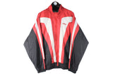 Vintage Adidas Track Jacket XLarge black white red 90s retro classic sport style windbreaker