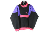 Vintage Fleece 1/4 Zip Small black 90s retro made in France outdoor ski sweater 80s 90s