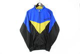 Vintage Reebok Track Jacket Large blue 90s black retro windbreaker
