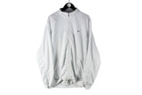 Vintage Nike Track Jacket Large white big logo 90s retro windbreaker sport style polyester cardigan