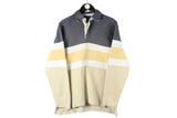 Ermenegildo Zegna Long Sleeve Polo T-Shirt yellow gray collared jumper authentic luxury shirt