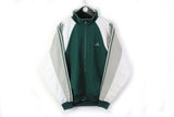 Vintage Adidas Track Jacket Medium / Large big logo cotton sleeves 90s sport style green gray windbreaker