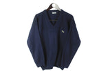 Vintage Lacoste Pullover Small blue v-neck sweater 90's