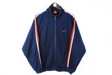 Vintage Nike Track Jacket Large navy blue swoosh windbreaker big logo