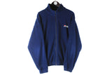 Vintage Fila Fleece Full Zip Large navy bkue full zip 90s retro sport style ski cardigan sweater
