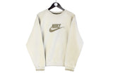 Vintage Nike Sweatshirt beige 80s big logo crewneck pullover