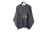 Vintage Camel Sweater XLarge gray big logo cigarettes collection 90's embroidery human pattern