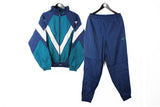 Vintage Puma Tracksuit Large blue green 90s sport style athletic suit