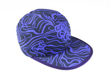Vintage Patagonia 5 Panel Cap made in USA purple crazy abstract pattern 90's hat