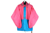Vintage K-Way Jacket full zip blue pink 90s raincoat windbreaker
