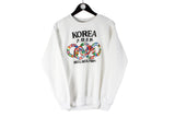 Vintage Korea Seoul 1988 Olympic Games Sweatshirt Small white crewneck 80s retro sport jumper