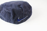 Vintage Nike Newsboy Hat blue big logo Flat Cap Cabbie baker boy 504 Style Contour Fitted Beret retro hip hop made in USA style authentic hat