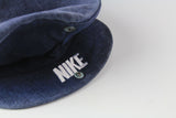 Vintage Nike Newsboy Hat blue big logo Flat Cap Cabbie baker boy 504 Style Contour Fitted Beret retro hip hop made in USA style authentic hat