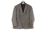 Vintage Burberrys Blazer plaid pattern retro tweed wool 90s 3 buttons classic jacket