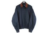 Vintage Polo by Ralph Lauren Jacket navy blue harrington style jacket 90s retro small logo classic jacket