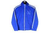 Vintage Adidas Track Jacket Women's XSmall blue 3 stripes 80s retro classic sport style cardigan
