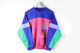 Vintage Adidas Sweatshirt Small multicolor rare 80s big logo sport jumper