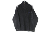 Vintage Tommy Hilfiger Fleece 1/4 Zip Medium black 90s made in Taiwan sport style sweater