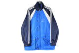 Vintage Adidas Jacket Large blue 80s retro sport style classic 3 stripes jacket