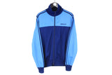 Vintage Adidas Track Jacket blue full zip 90s retro style windbreaker classic 3 stripes made in Hong Kong